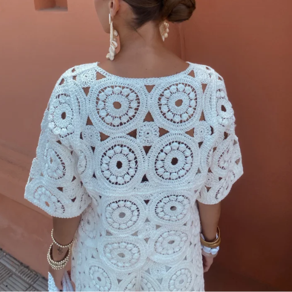 top et short en crochet blanc