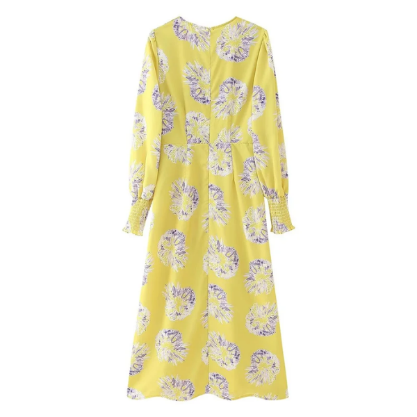 robe ninon jaune longue