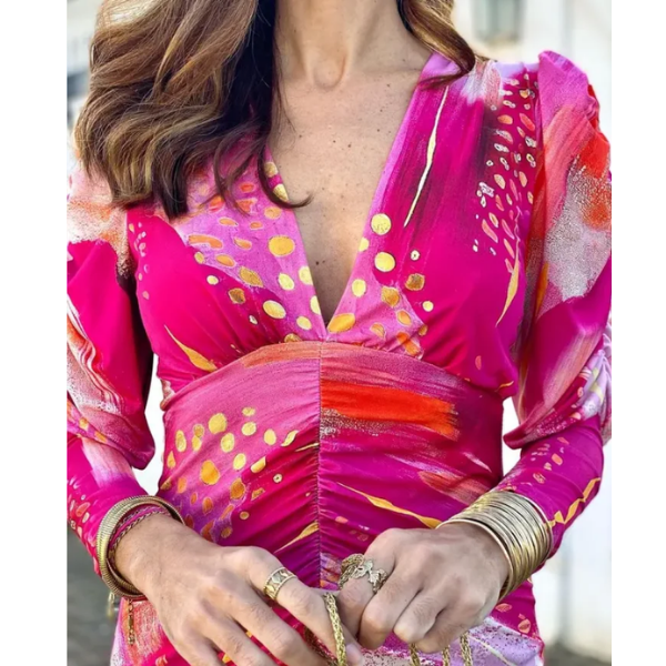 robe baya rose imprimée