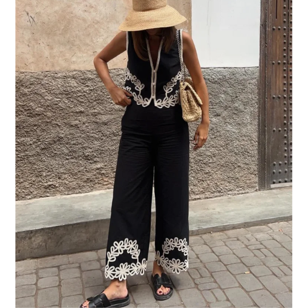 ensemble top pantalon été