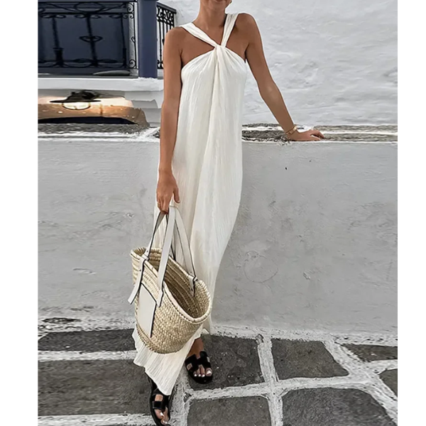 robe longue blanche fluide