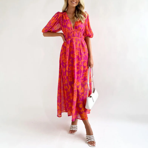 robe longue rose fushia