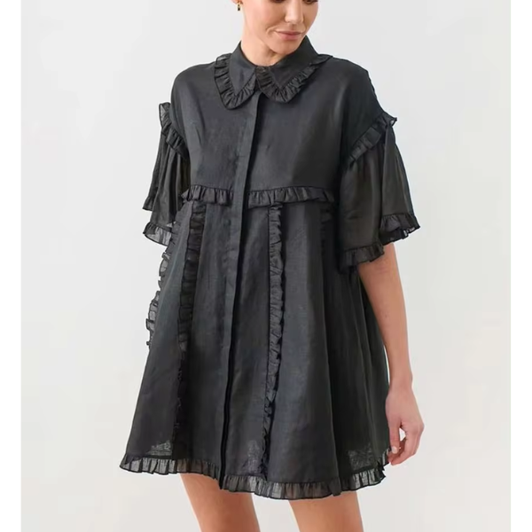robe à col rabattu romantique femme