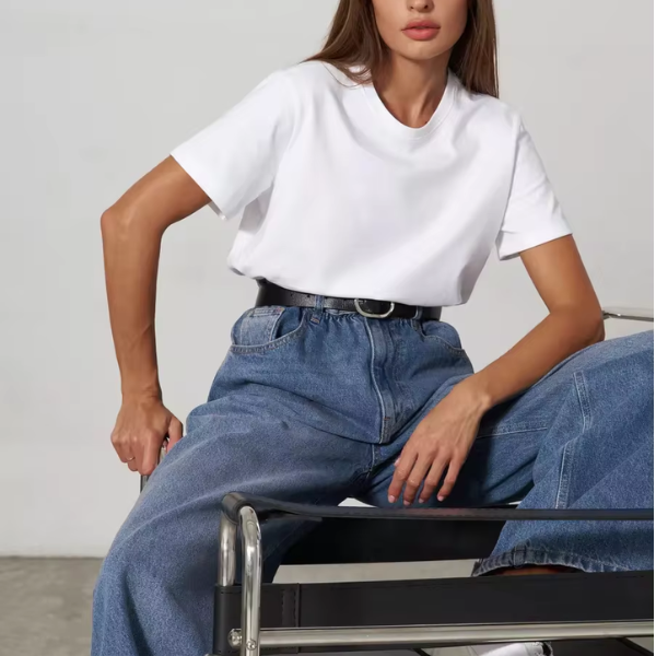 t-shirt femme blanc coton