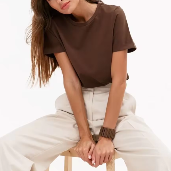 t-shirt femme marron