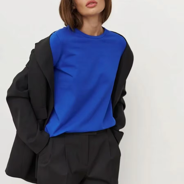 t-shirt manches longues bleu roi