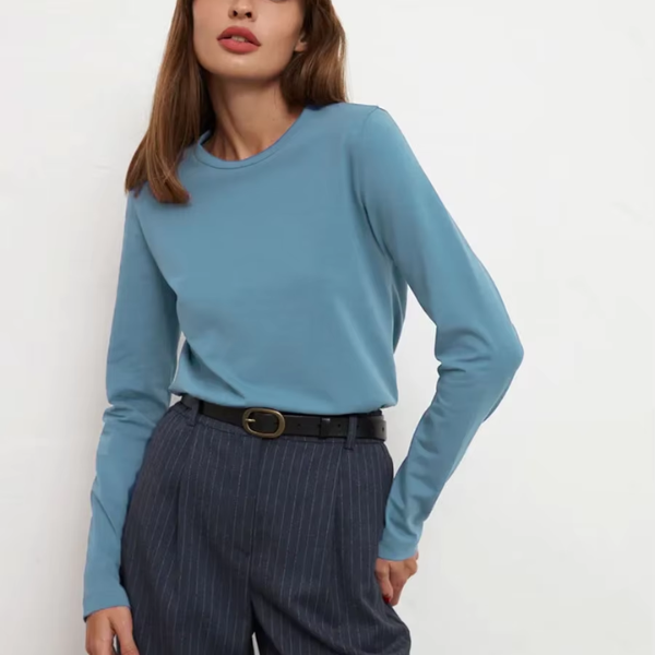 t-shirt manches longues bleu clair