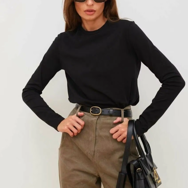 t-shirt manches longues femme basique