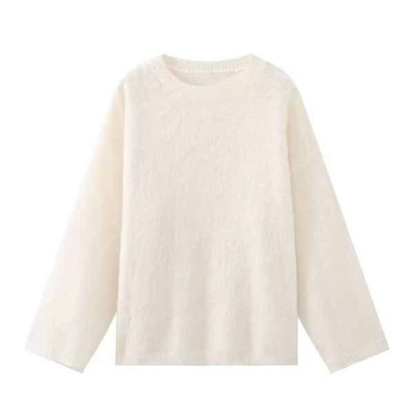 pull mohair blanc femme