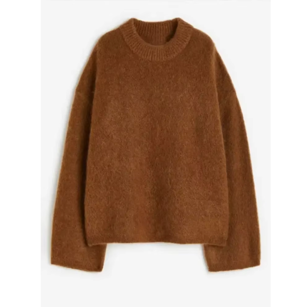 pull mohair marron