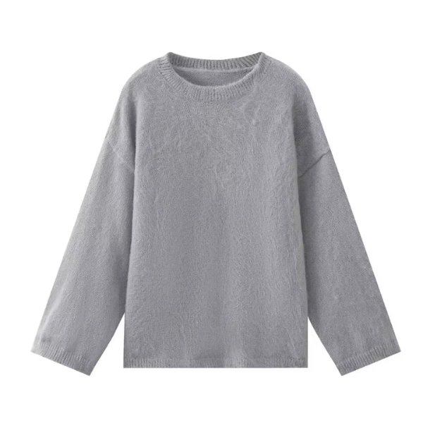 pull mohair gris femme