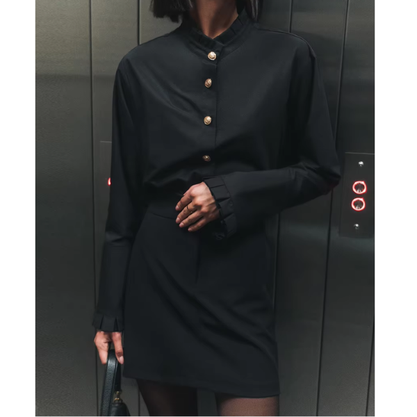 chemisier noir chic femme
