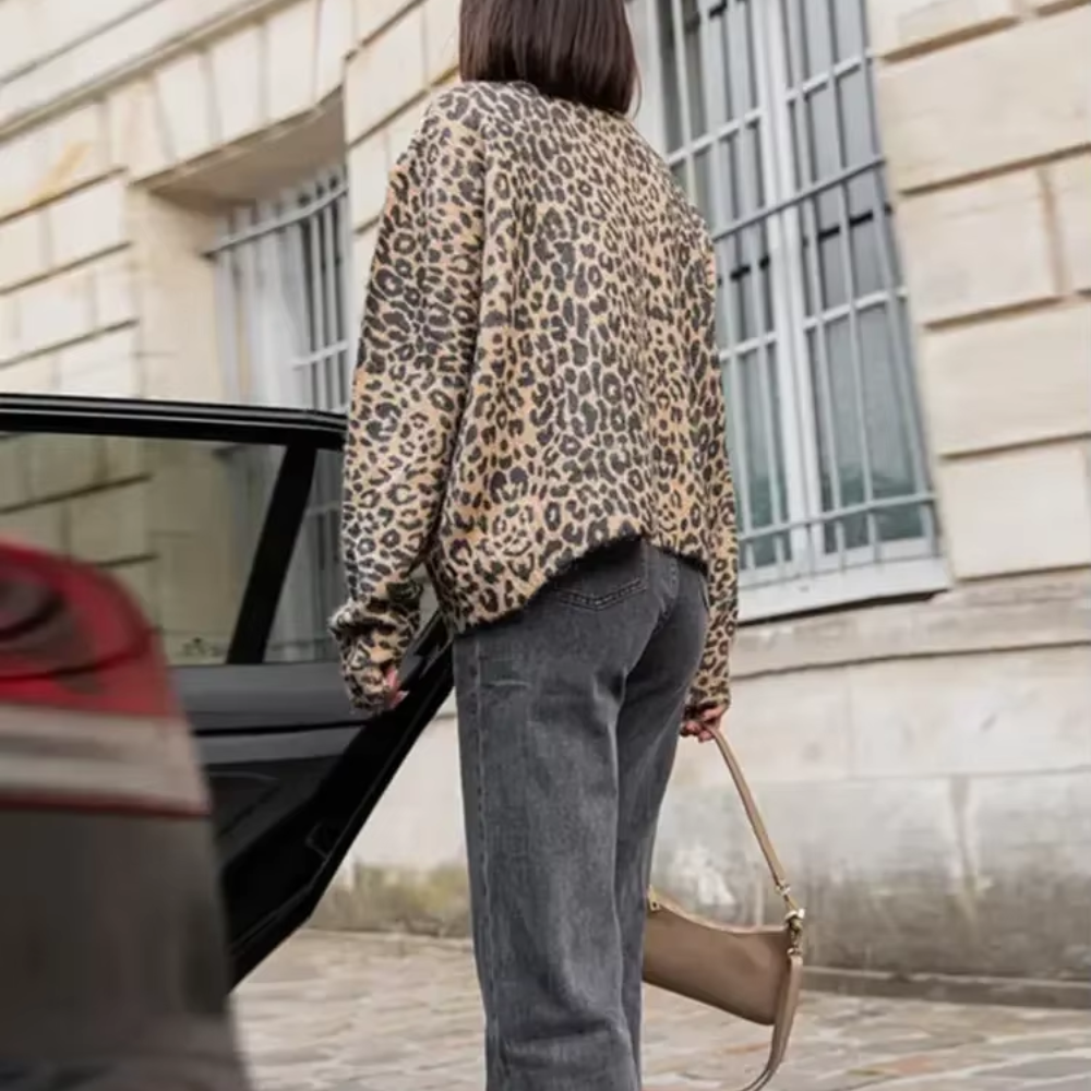 cardigan vintage imprimé léopard femme (5)