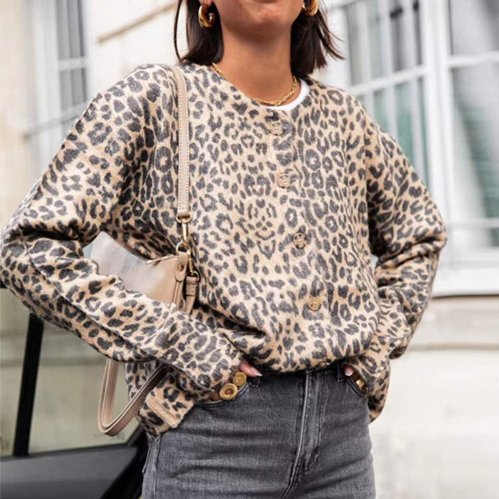cardigan vintage imprimé léopard femme (3)