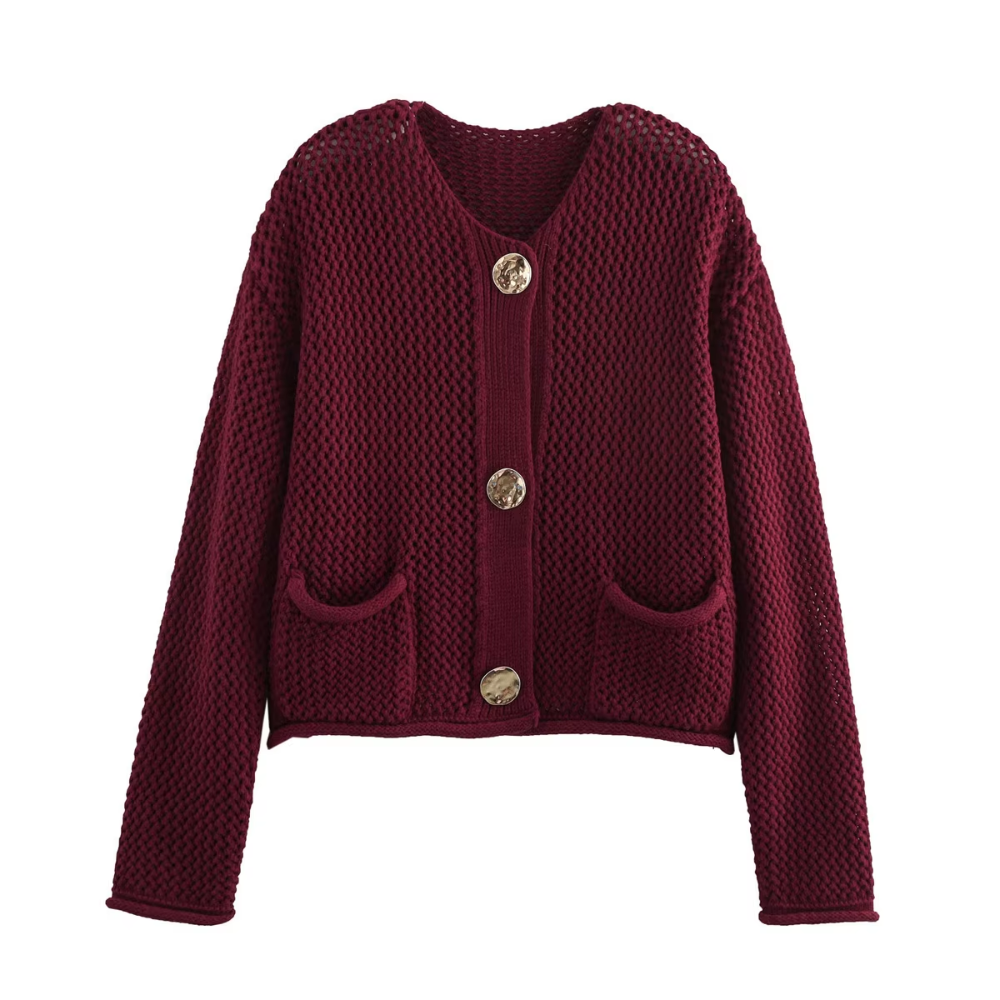 cardigan boutons dorés
