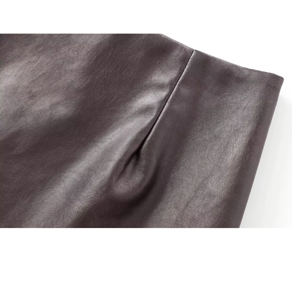 mini jupe cuir violet femme