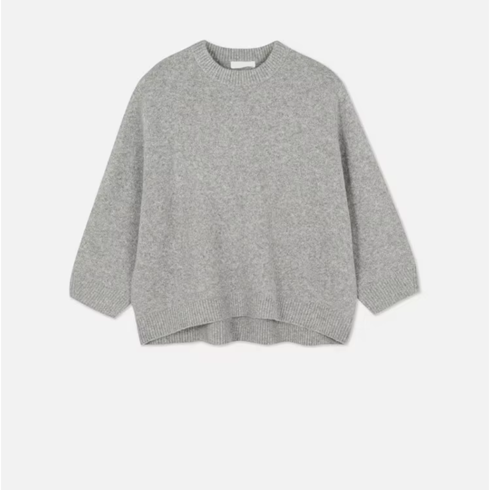 pull à col rond gris femme