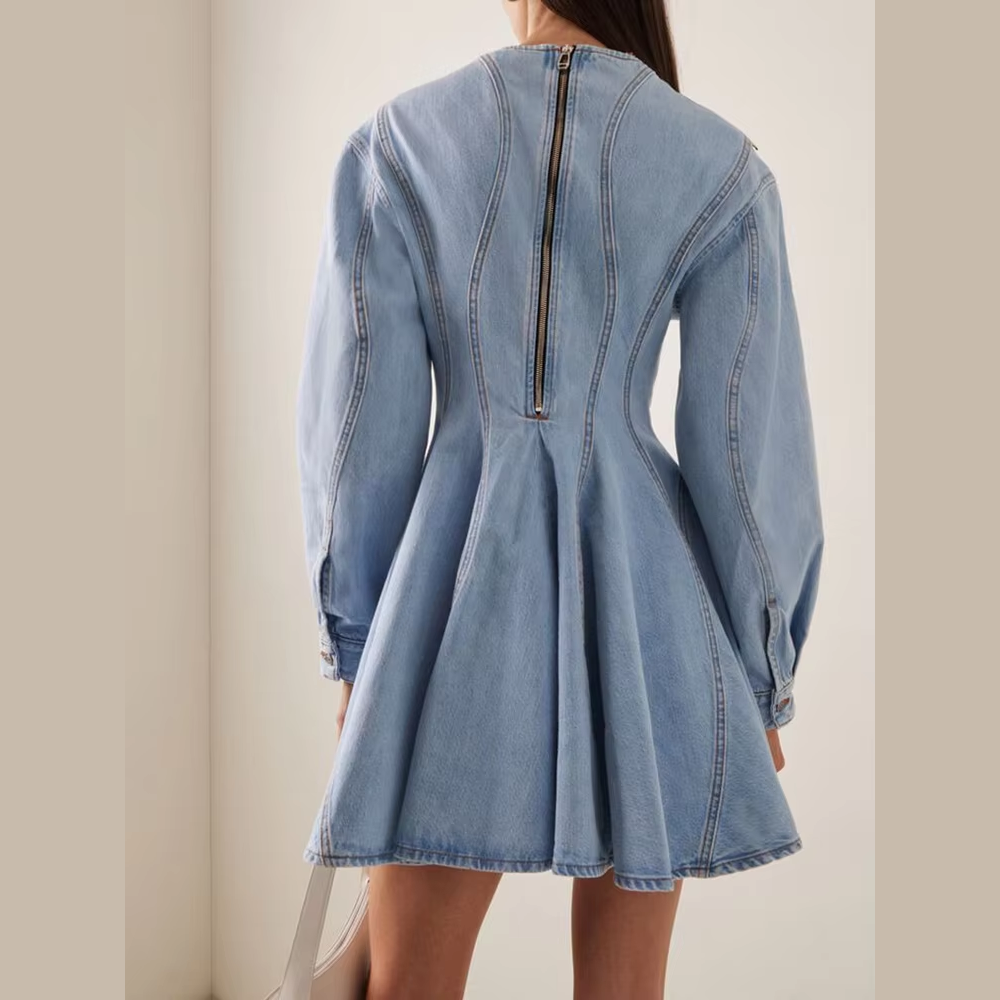 robe courte en jean femme