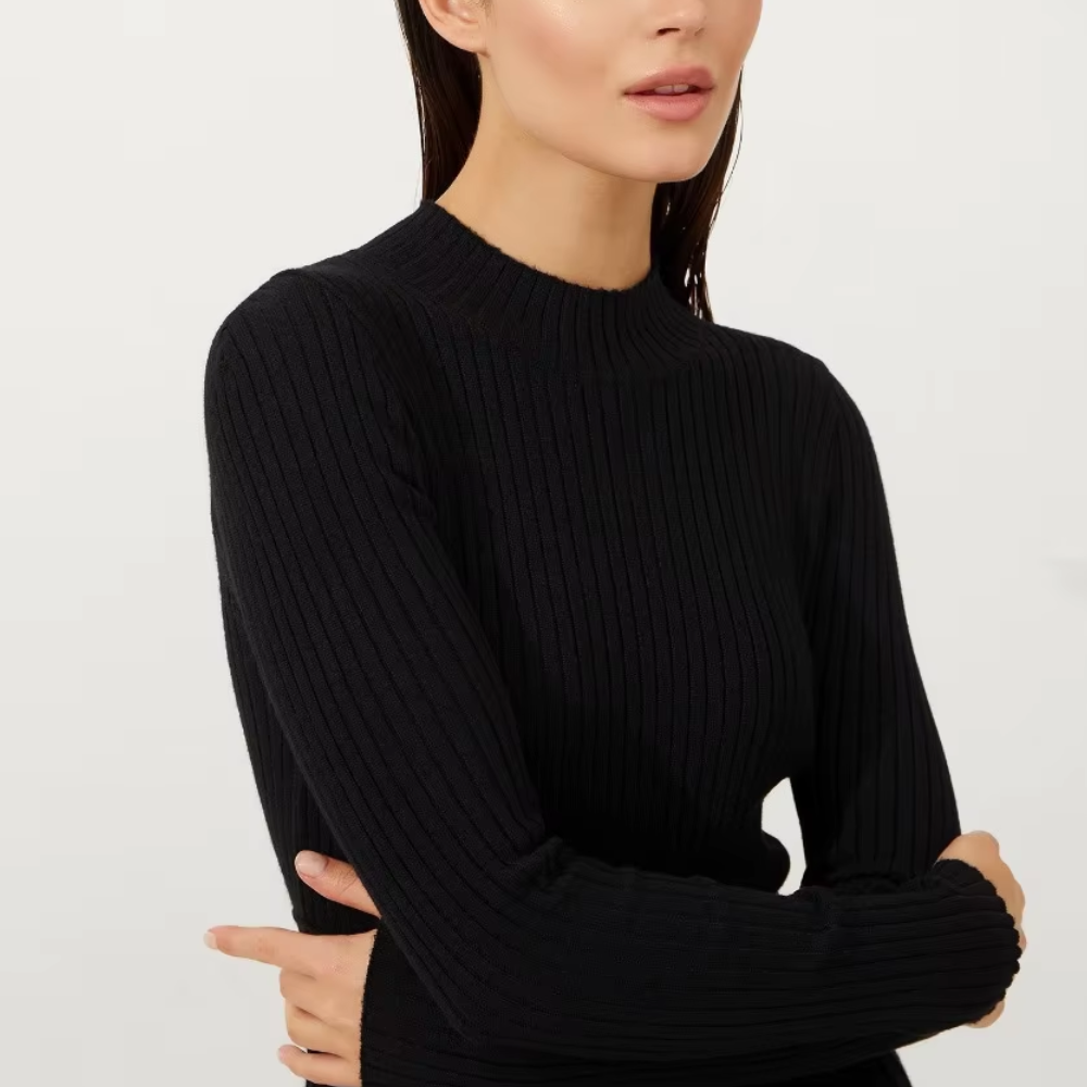 robe noire en tricot femme