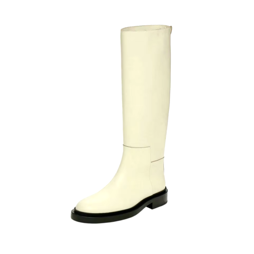 bottes en cuir blanches casual femme