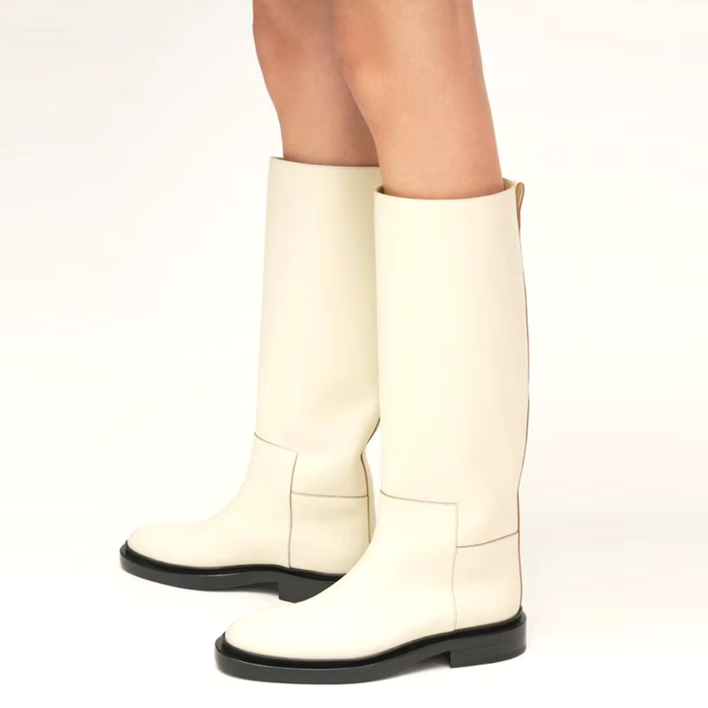 bottes plates blanches tendances