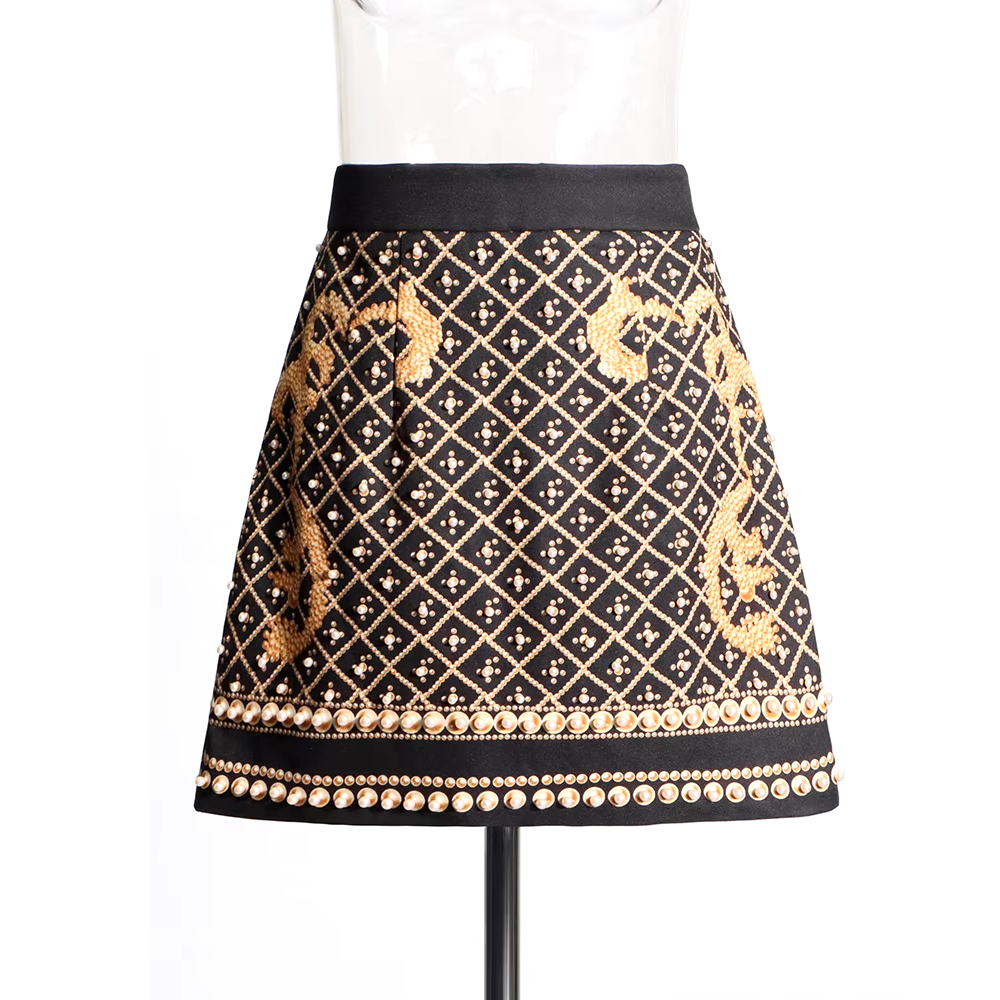 mini jupe patchwork monogramme chic
