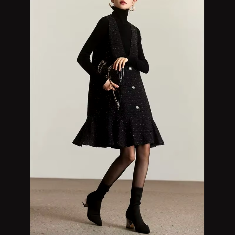 robe courte en tweed femme
