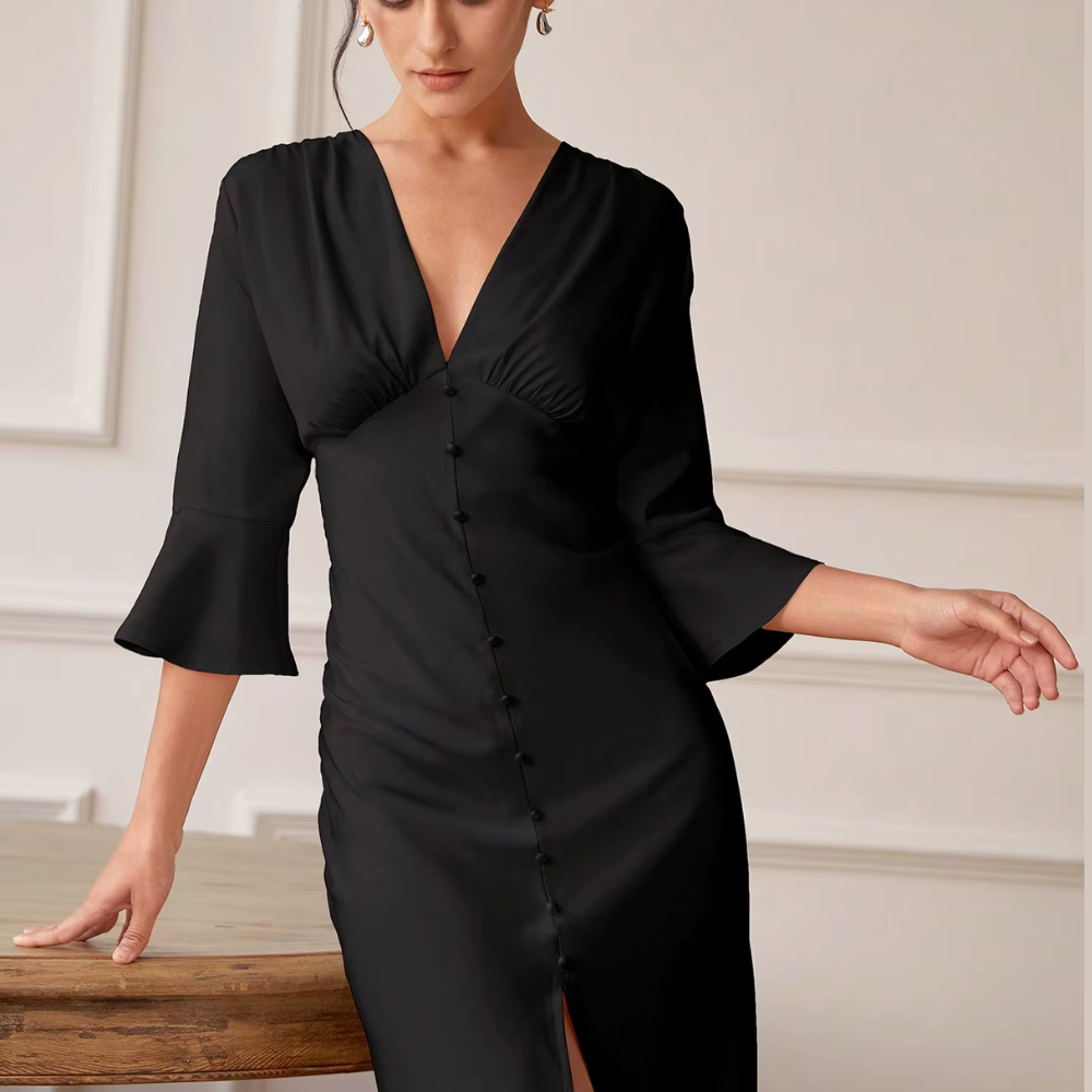 robe longue à manches longues chic