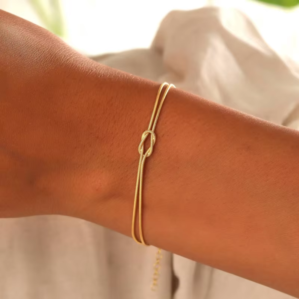 bracelet noué délicat doré à lor fin (2)