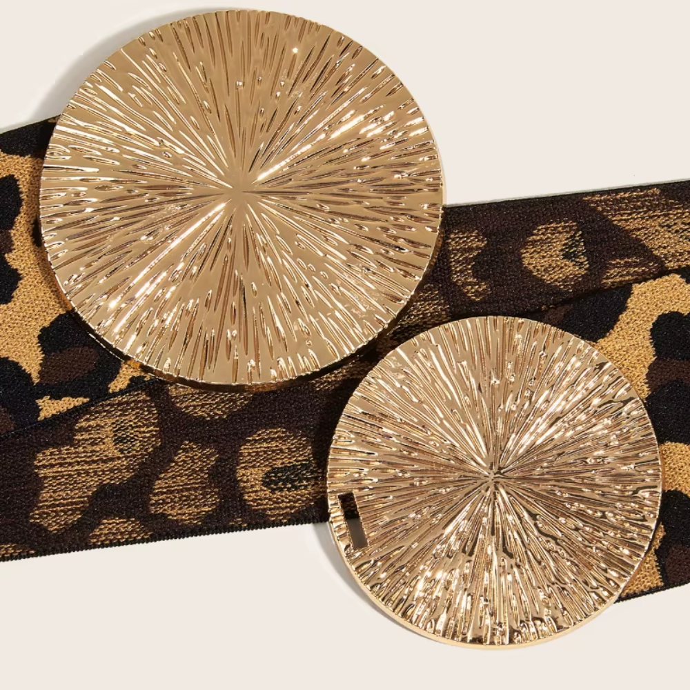 ceinture tendance pour robe léopard boucle dorée