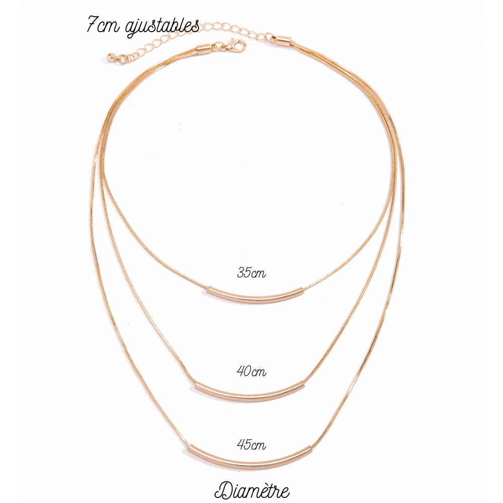 collier multi rangs doré à lor fin 24 carats (2)