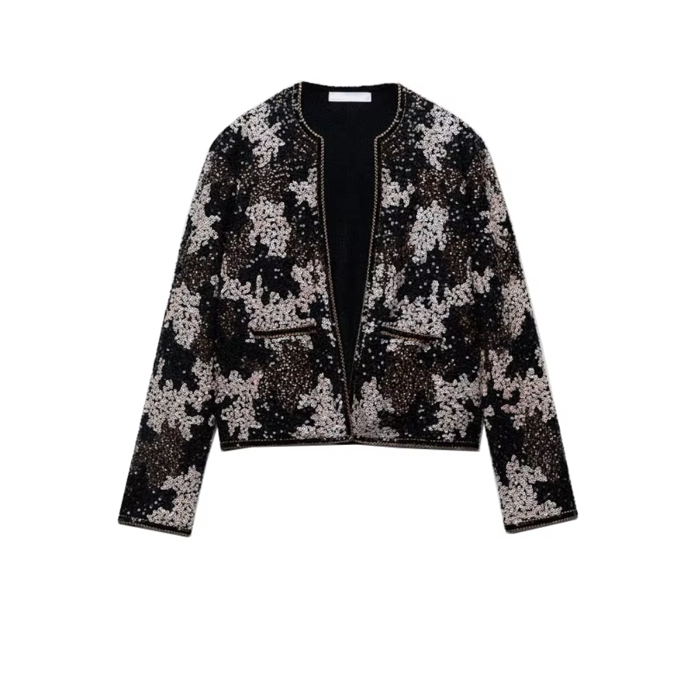 veste à paillettes noire chic femme (3)