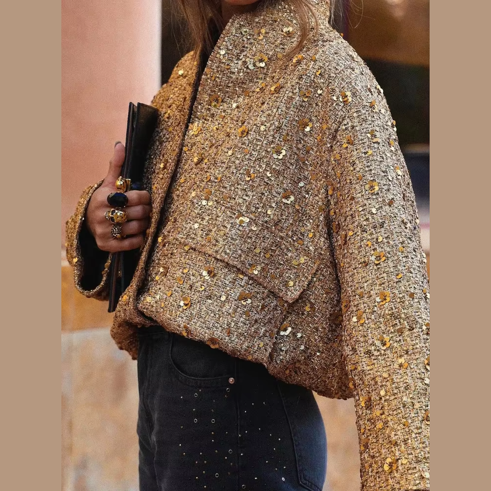 veste à paillettes brillante fêtes femme