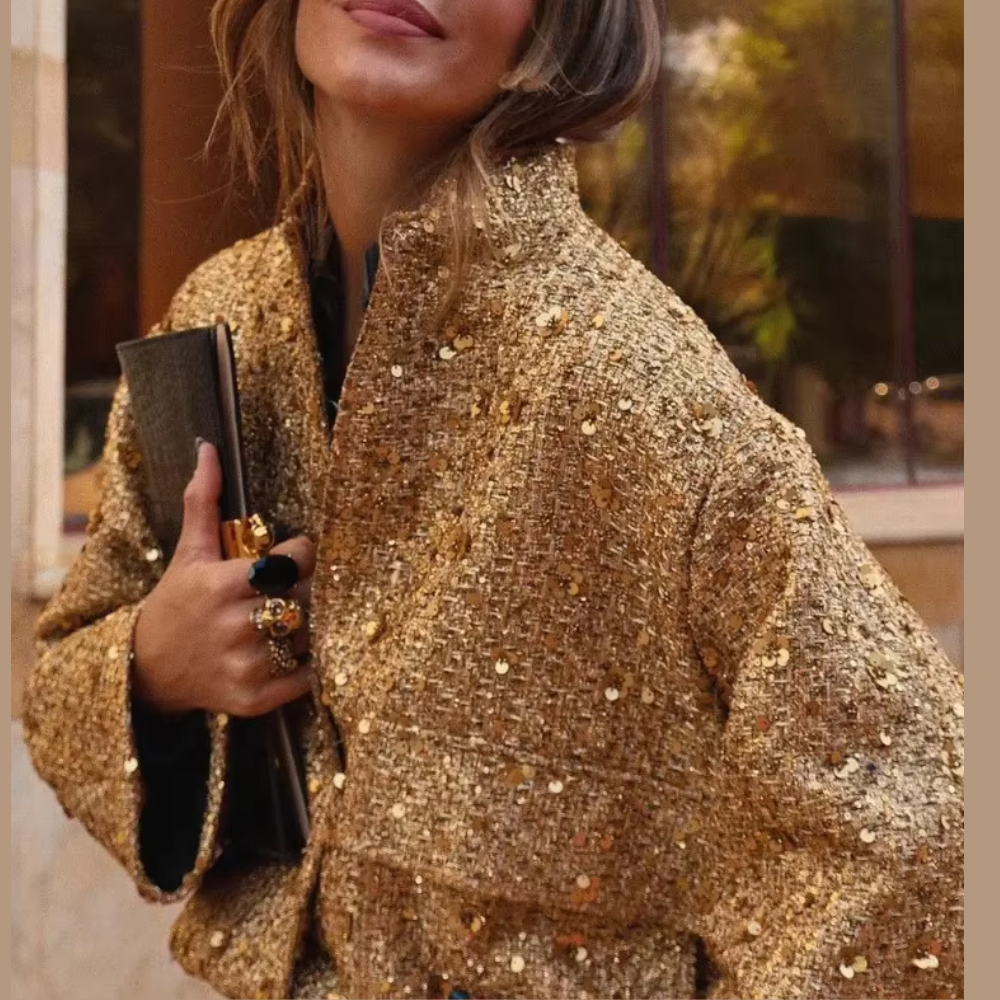 veste à paillettes brillante