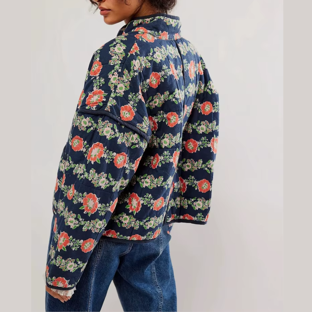 veste en coton imprimée fleurie printemps