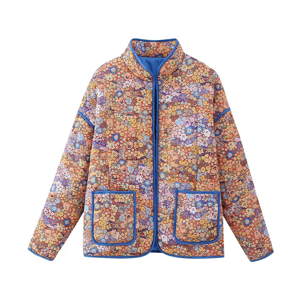 veste en coton imprimée fleurie hippie