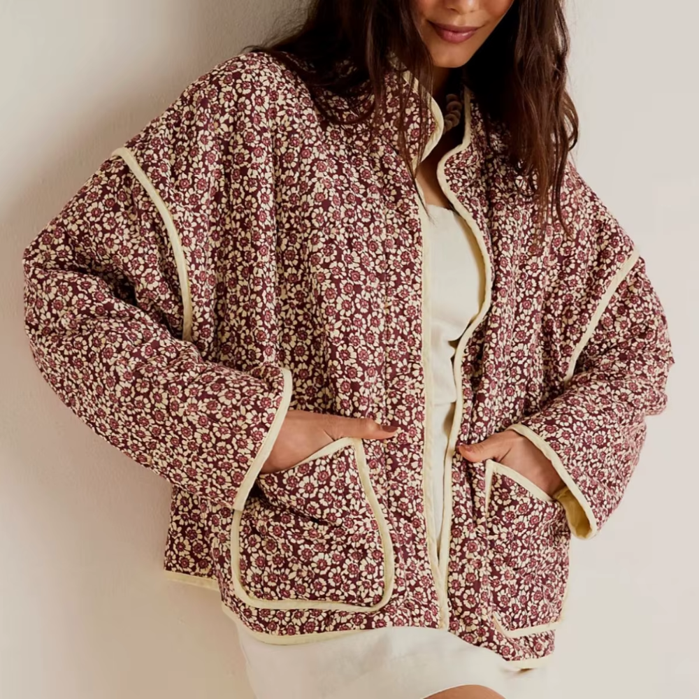 veste en coton imprimée fleurie