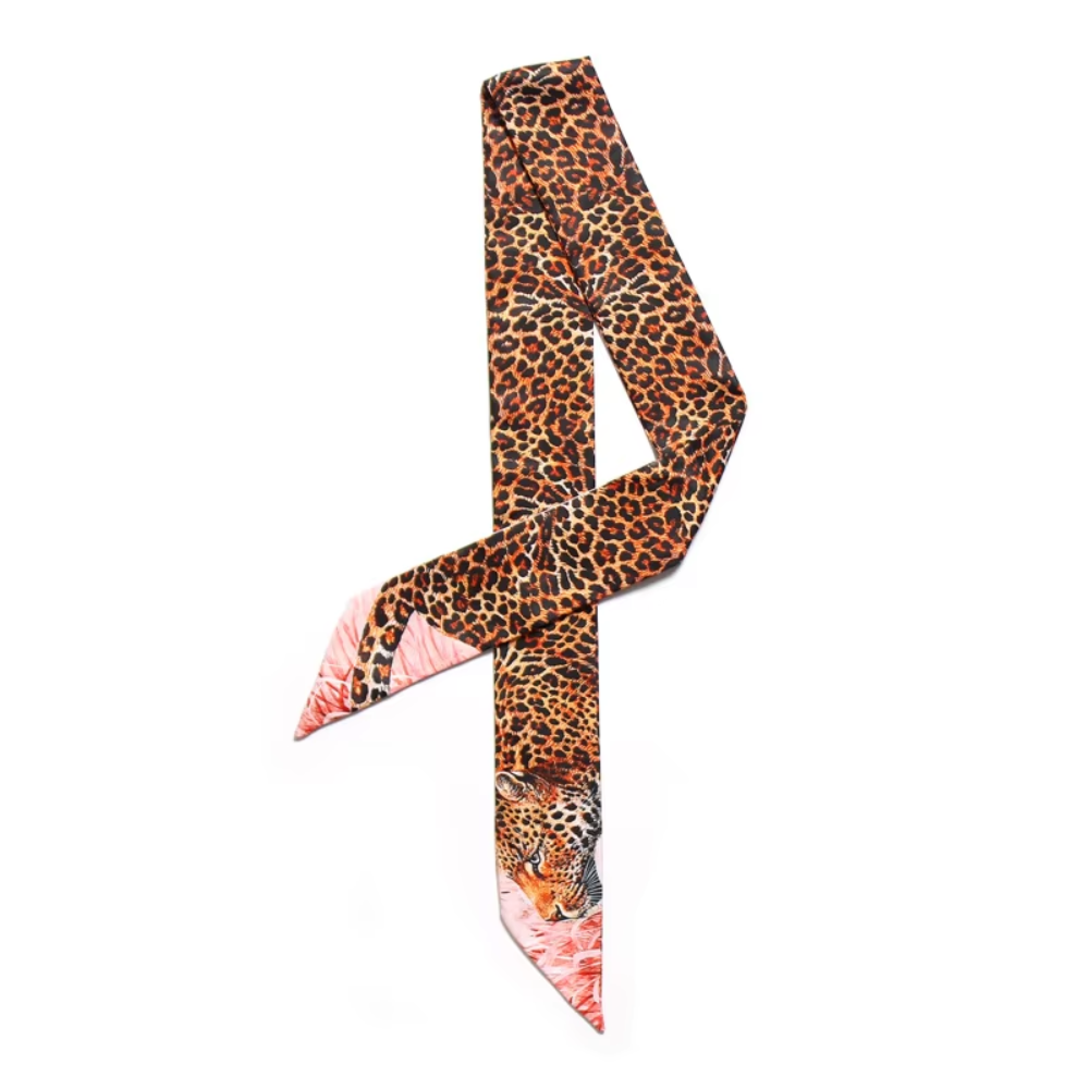 Foulard fin ruban imprimé luxe