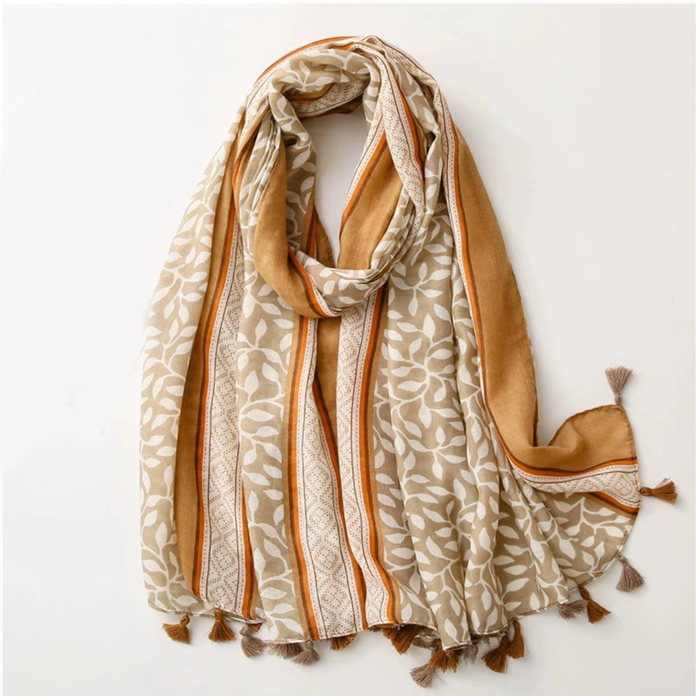 foulard camel imprimé