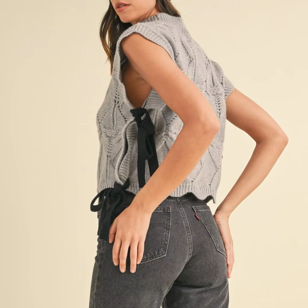 pull sans manches gris noué (2)