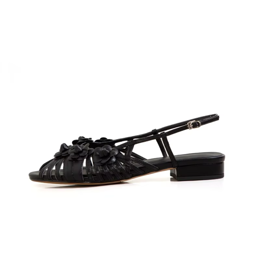 sandales plates  noires (2)