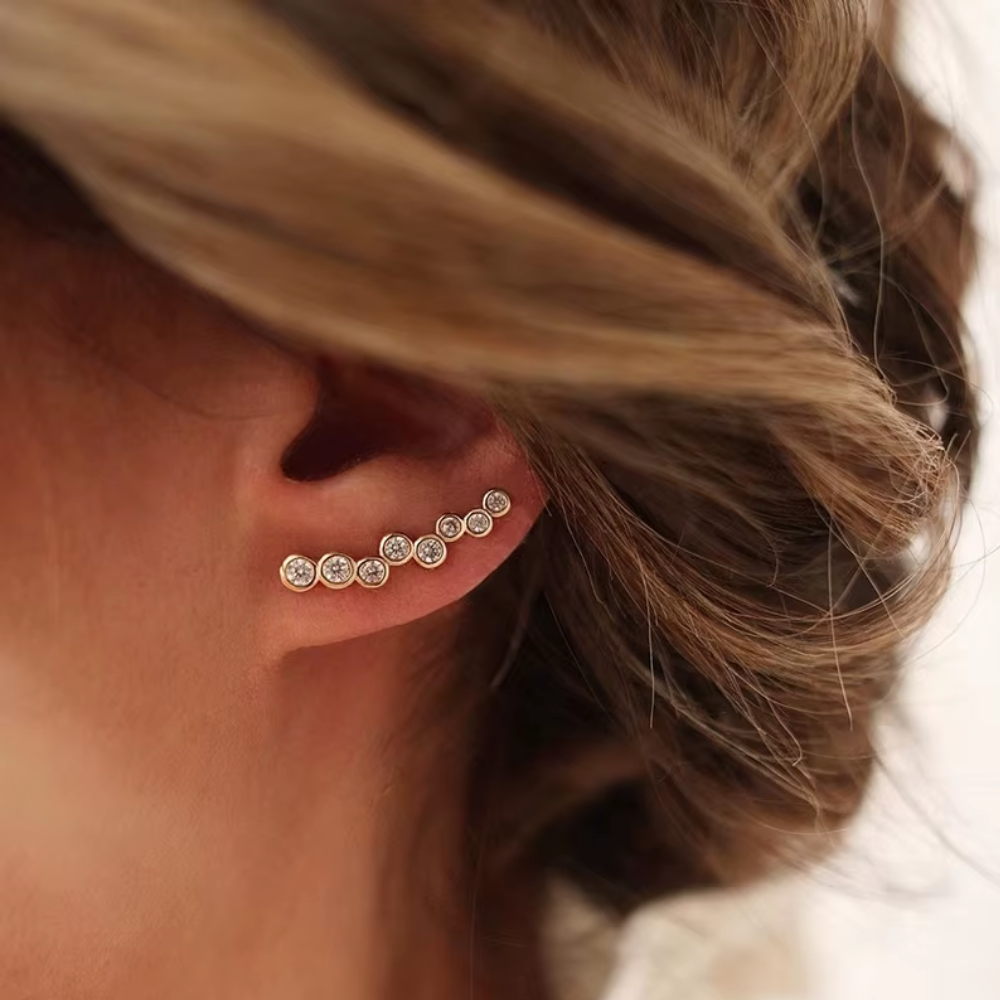 boucles doreilles grimpantes argent 925 zircon cubique