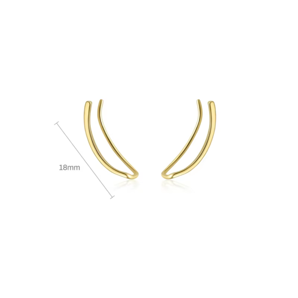 boucles grimpeurs doreilles argent plaqué or 18 carats