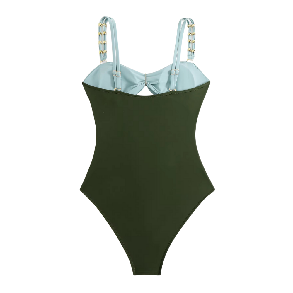Maillot de bain une pièce échancré multicolore (6)