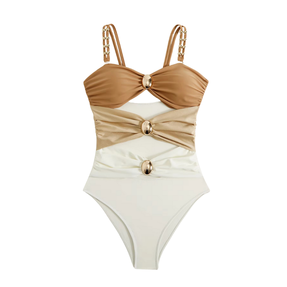 Maillot de bain une pièce échancré multicolore (10)