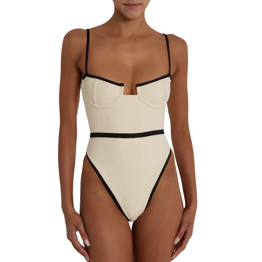 Maillot 1 pièce noir blanc Alexine (6)