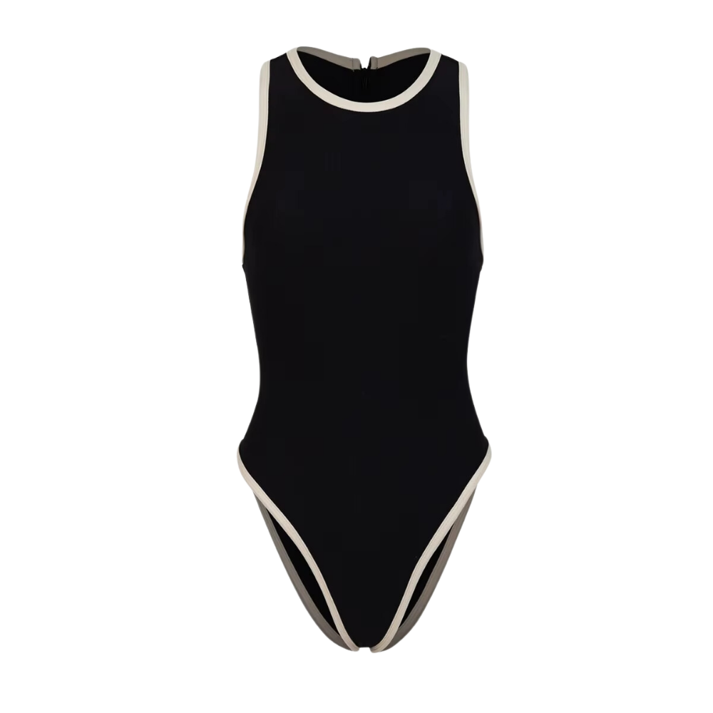 Maillot 1 pièce noir blanc Angele (3)