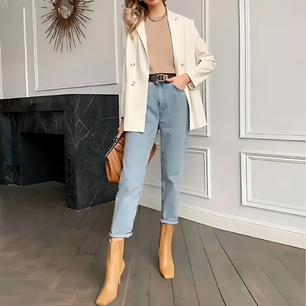 Blazer blanc élégant femme