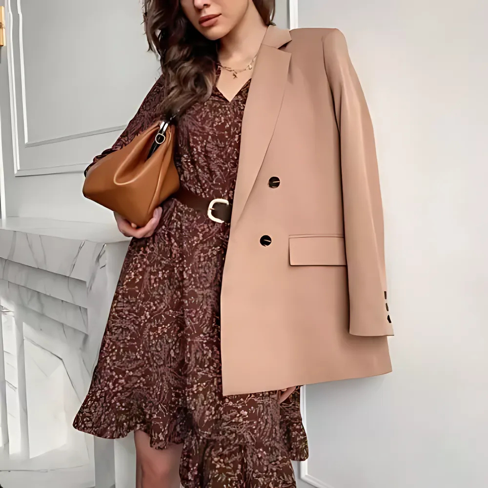 Blazer camel élégant femme