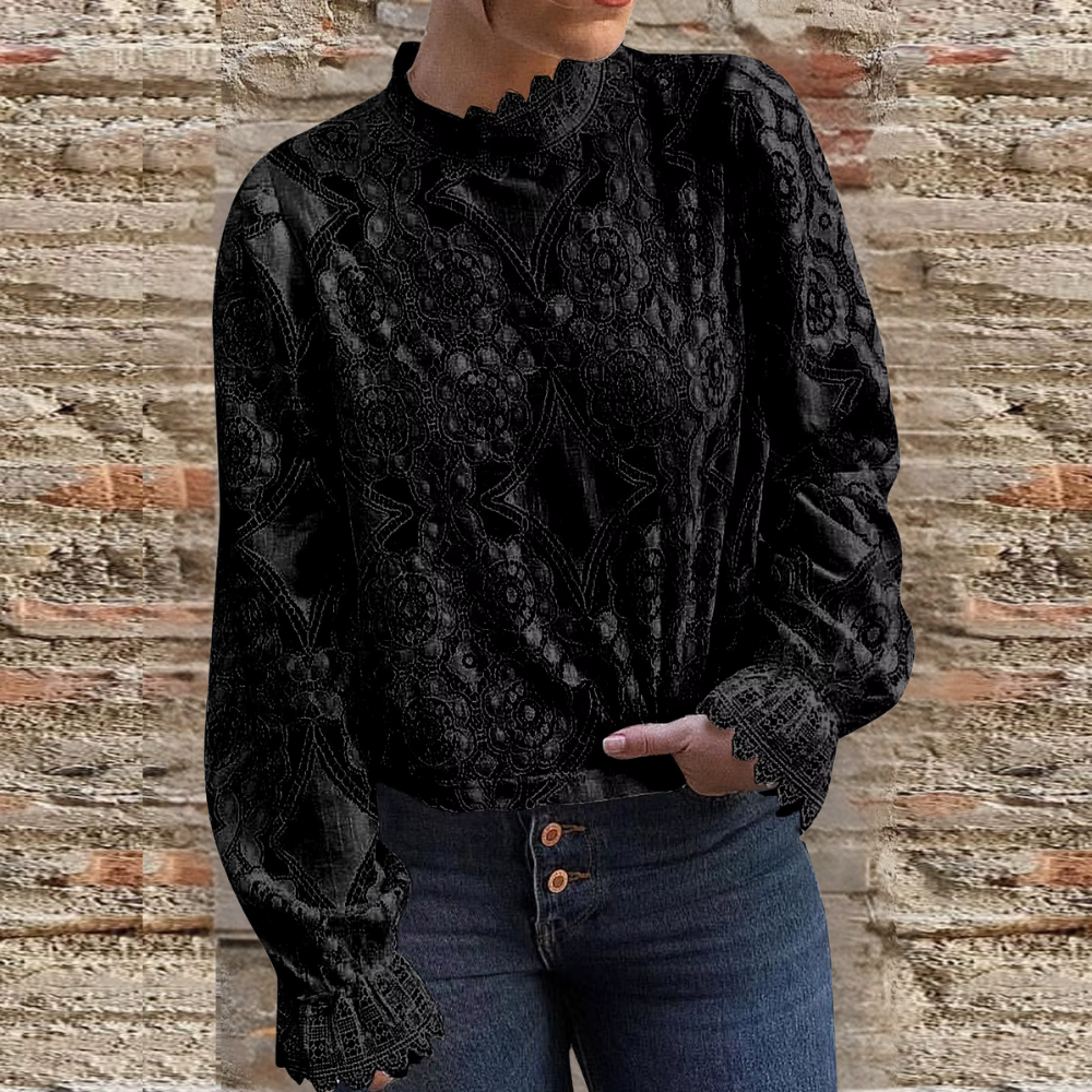 Blouse dentelle noire femme (4)
